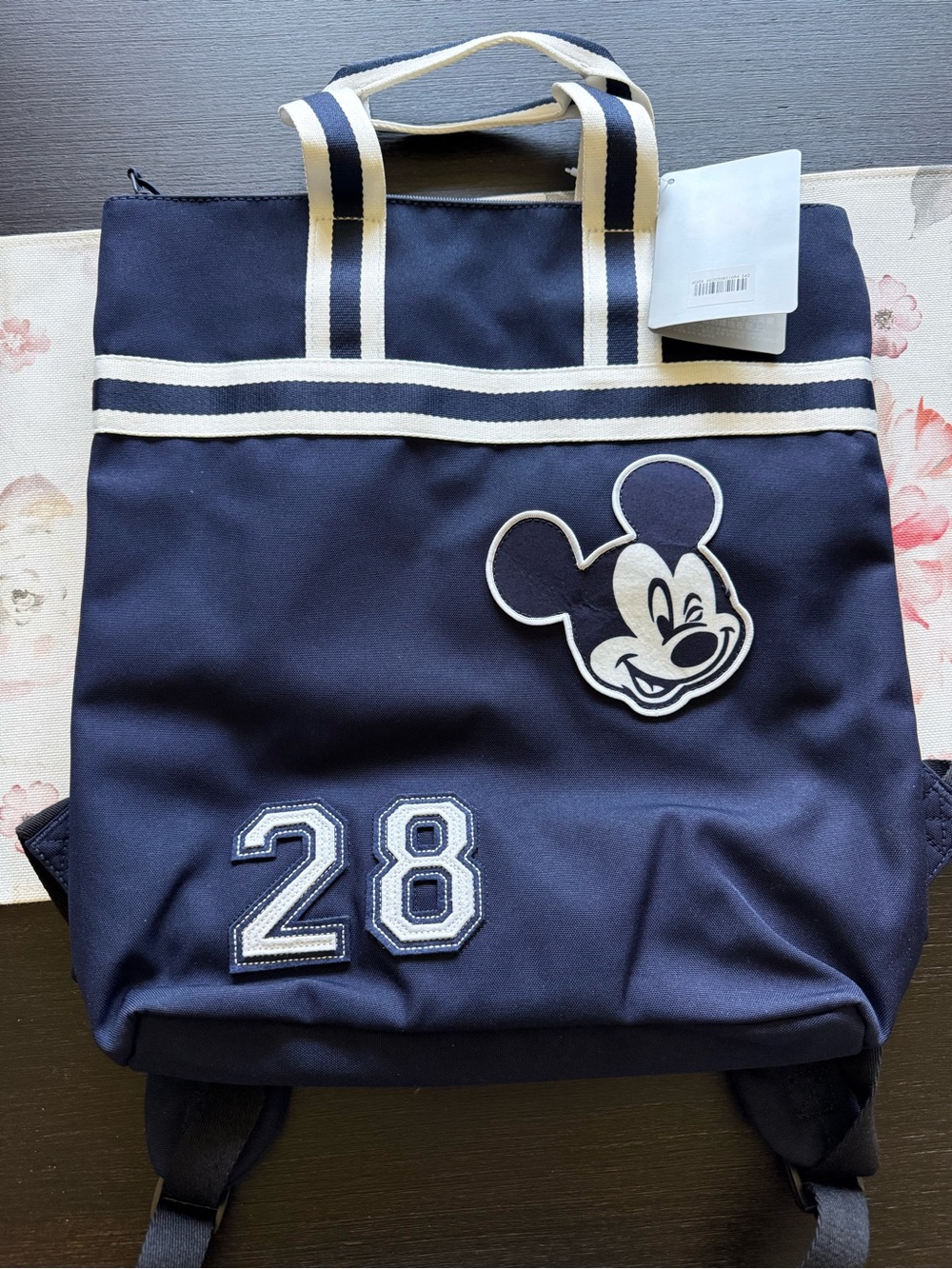 Mickey Mouse Collegiate Canvas Backpack- Adult, NWT